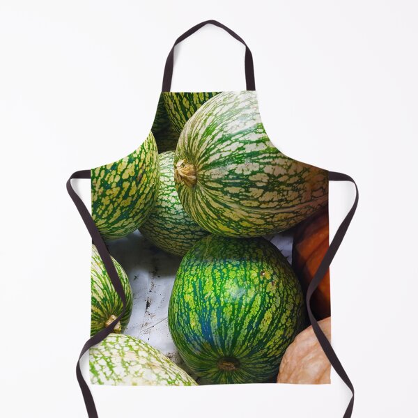 Item preview, A pile of melons, pumpkin and squash on a market stall with orange and green skin. designed and sold by janesg.