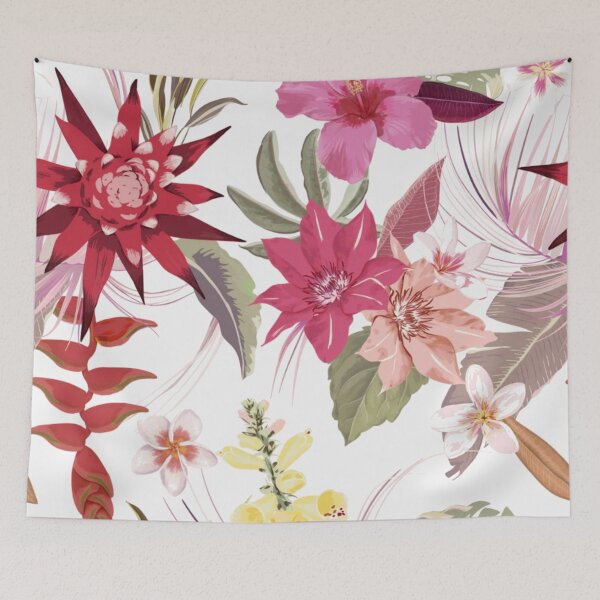 Item preview, Digital Tropical Autumn Floral Pattern designed and sold by WearWolfDesigns.