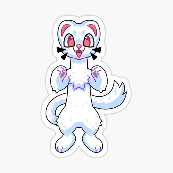 Bouncy Albino Ferret Sticker