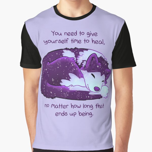 "You Need to Give Yourself Time to Heal" Galaxy Pup Graphic T-Shirt