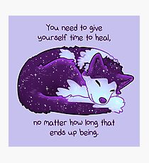"You Need to Give Yourself Time to Heal" Galaxy Pup Photographic Print