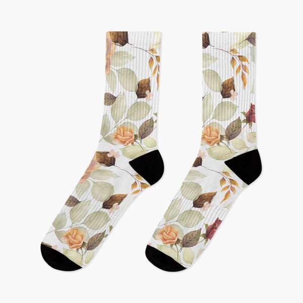 Item preview, Watercolor Autumn Color Leaves Flowers Roses  designed and sold by WearWolfDesigns.