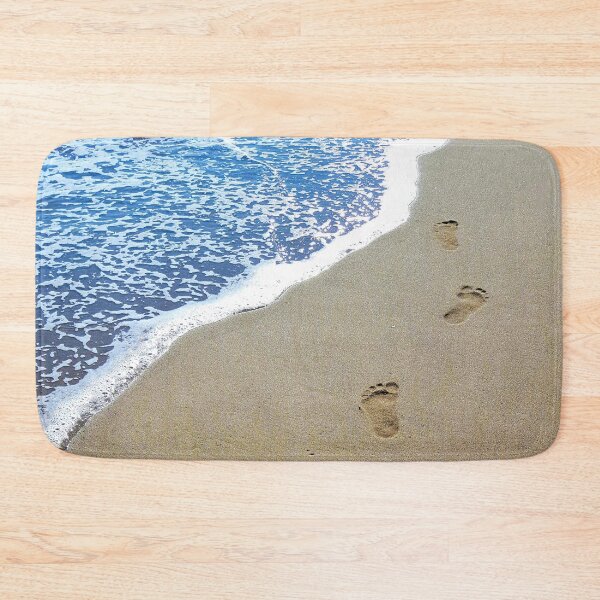 Item preview, Footprints on a beach. Foamy sea washing the prints away. designed and sold by janesg.