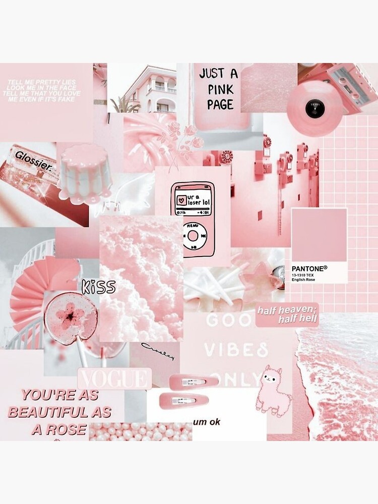 "Light Pink Aesthetics " Sticker by fudgecream Redbubble