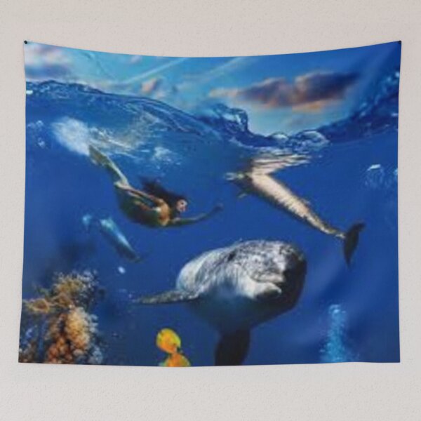 Item preview, blue ocean and shark designed and sold by Rozita Rozy.