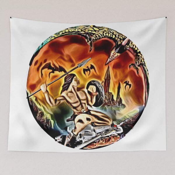 Item preview, Man Fighting Dragon designed and sold by GrudleBay.