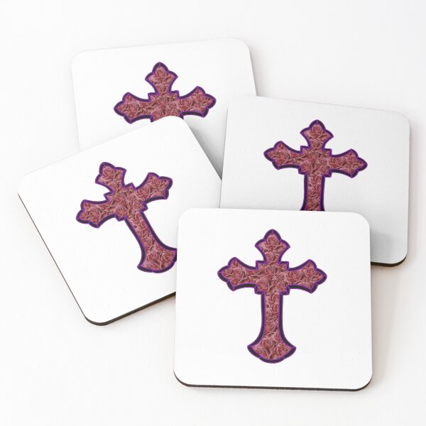 Item preview, Christian cross with red roses designed and sold by Meo Design.