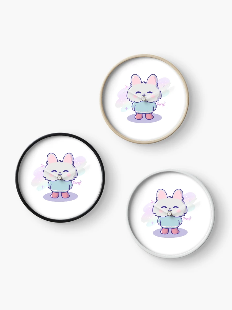 Thumbnail 3 of 4, Clock, Ponyo Rabbit - Ponyo Rabbit designed and sold by Majiruz.