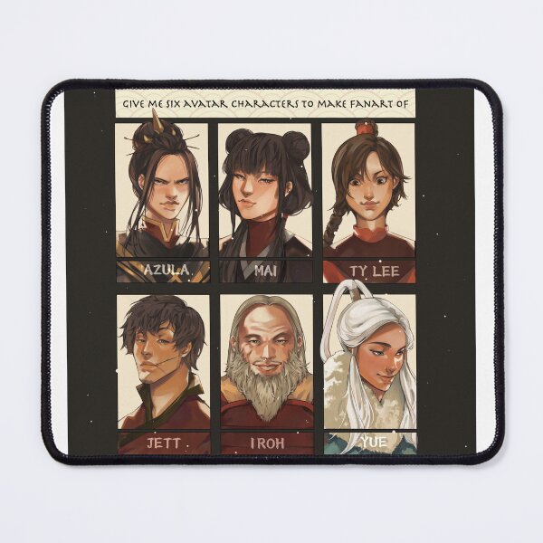 Item preview, Avatar the Last Airbender 6 Character Fan Art pt. 1 (Azula, Mai, Ty Lee, Jett, Iroh, Yue) designed and sold by Oliuss Art.