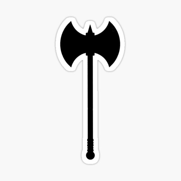 Battle Axe Black Sticker For Sale By Starvingnerd Redbubble