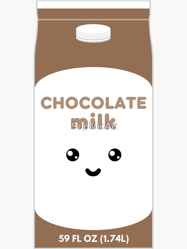 Chocolate Milk Carton Kawaii Sticker For Sale By Supmicart Redbubble 