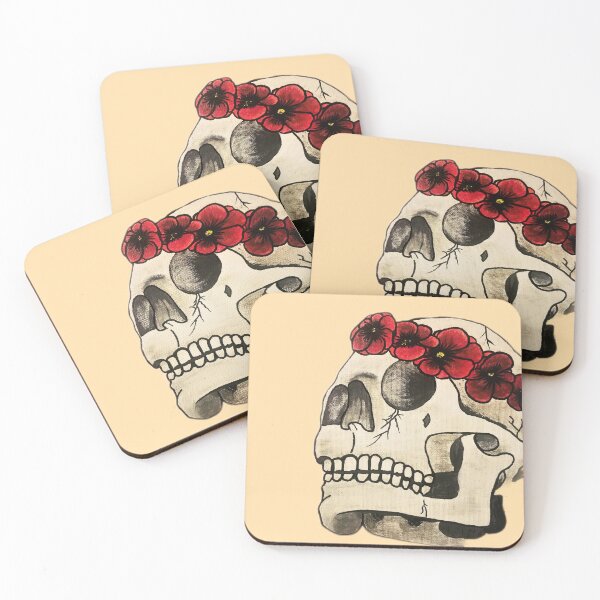 Item preview, Red Poppies Crown on Skull Artwork - No Background designed and sold by A. R.  Knowles.
