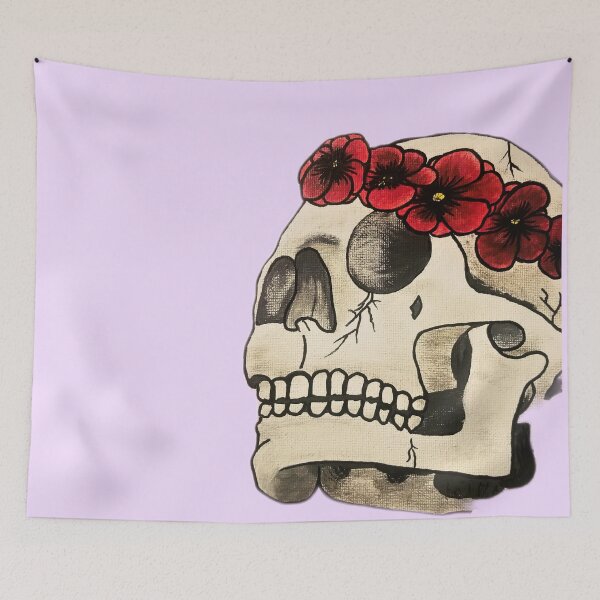 Item preview, Red Poppies Crown on Skull Artwork - No Background designed and sold by A. R.  Knowles.