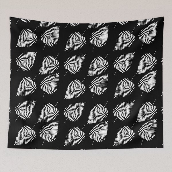 Item preview, Black and white Summer beach leaf print designed and sold by DemonicGloom.