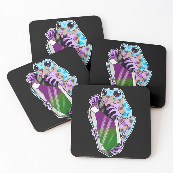 Item preview, Crystal Frogs! Aro/Ace/Androsexual designed and sold by StarrLightArts.