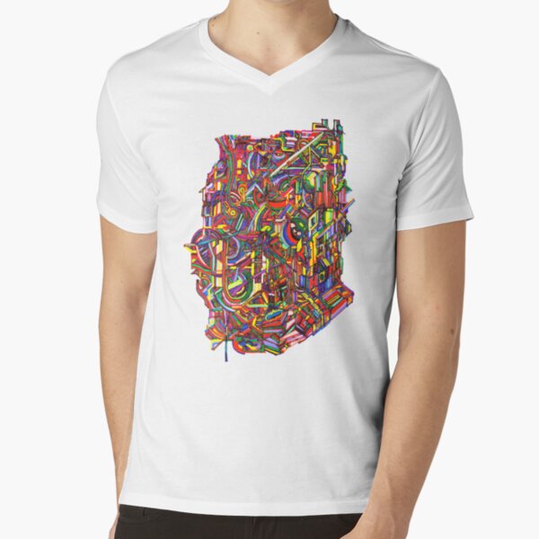 color cluster V-Neck T-Shirt