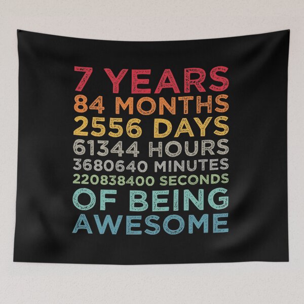 Item preview, Kids 7th Birthday 7 Years Old Vintage Retro 84 Months Boys And Girls designed and sold by pedrored369.