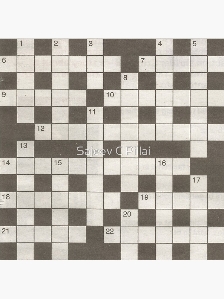 "Crossword puzzle" Sticker for Sale by sajeevcpillai Redbubble