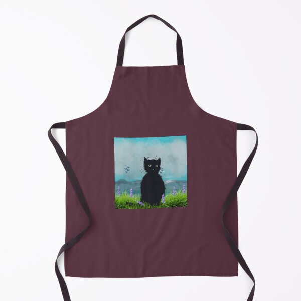 Item preview, Black cat on lavender patch designed and sold by Jacinta hunt.