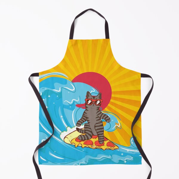 Item preview, Surfing Tabby Cat on Pizza: Japanese Inspired Sunset 3 designed and sold by OutofFocusShop.