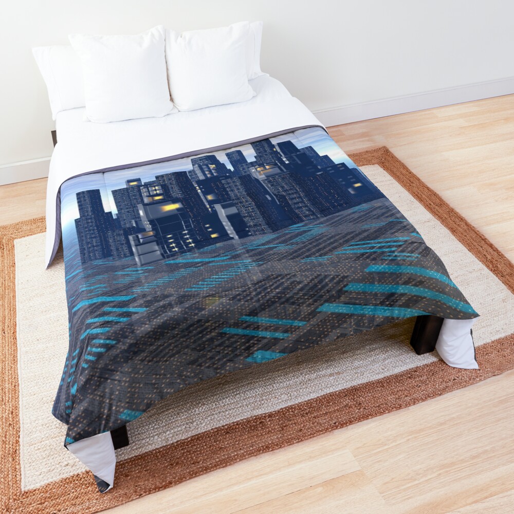 Futuristic City Scene Comforter