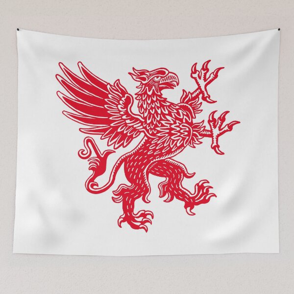 Item preview, Griffin - Red and White designed and sold by Artberry.