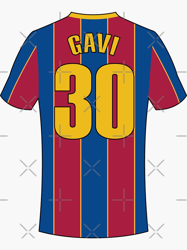 Gavi barcelona football jersey number 30 | Sticker