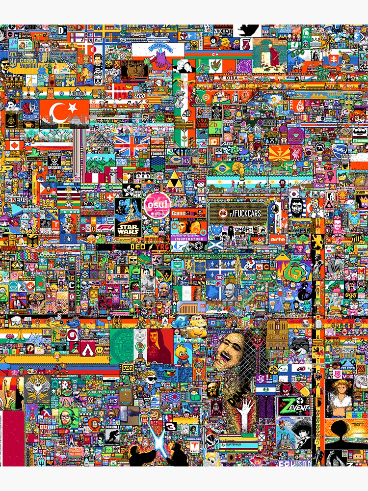 "r/place 2022 Reddit Place Official Final" Sticker By Atlassabdou ...