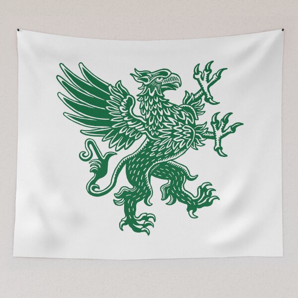 Item preview, Griffin - Forest Green and White designed and sold by Artberry.