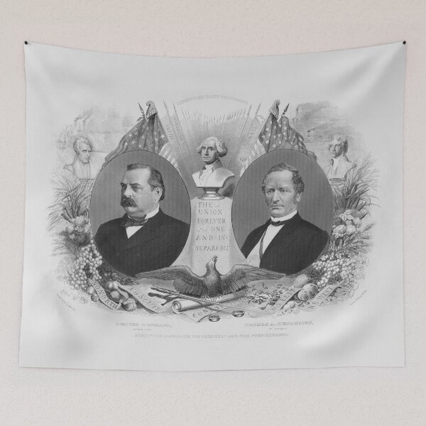 Item preview, Grover Cleveland and Thomas Hendricks - Democratic Candidates - 1884 designed and sold by warishellstore.