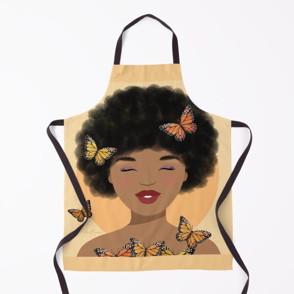 Item preview, Afro girl with butterflies designed and sold by ArteAnnie.