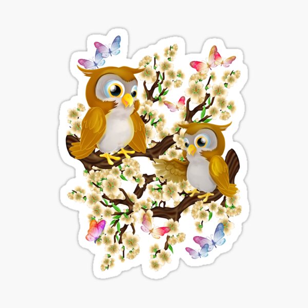 Item preview, Happy Owls and Butterflies designed and sold by LoneAngel.