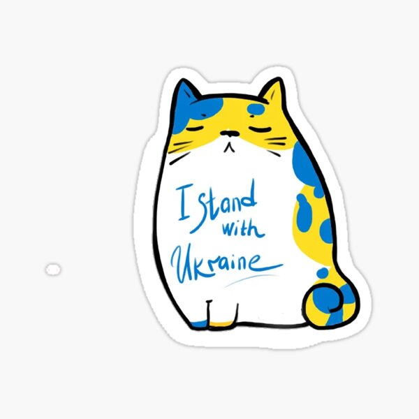 Item preview, Cats Stand with Ukraine Sticker Cat designed and sold by blacksheephamst.