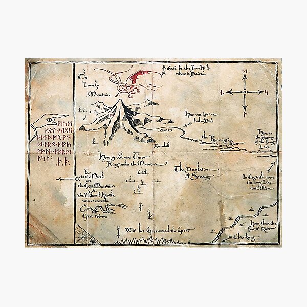 Secrets of Middle-earth map Photographic Print