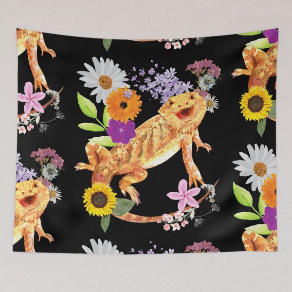 Item preview, Bearded Dragon Loves Flowers Colorful Design designed and sold by EarthArtDesigns.
