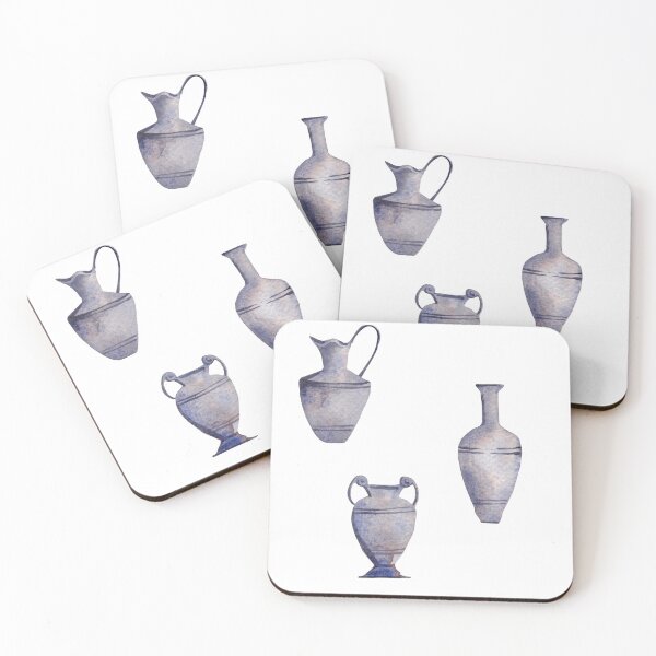 Item preview, Three Roman/Greek inspired watercolour vases designed and sold by laurartpourlart.