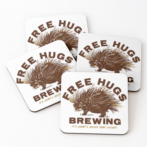 Item preview, Free Hugs Brewing: It's What's Inside That Counts. Cute Porcupine designed and sold by The Whiskey Ginger Design Shop.