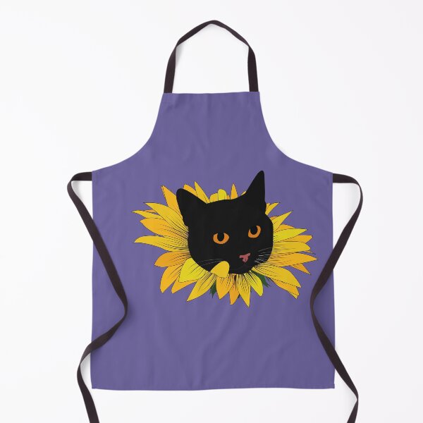 Item preview, Pastel Colored Floral Patterns / Beautiful Black Cat Drawing With Sunflower, Ideal For Cat Lovers and Flower Lovers designed and sold by haRexia.