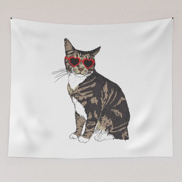 Item preview, Cat With Heart Glasses designed and sold by lmdyp.