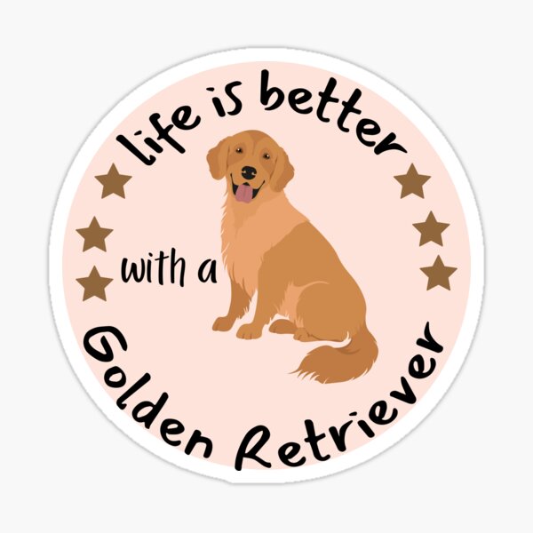 Item preview,  Golden Retriever, das Leben ist besser mit einem goldenen designed and sold by BronikowskiART.