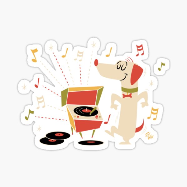 "Dancing dog" Sticker for Sale by fakimini02 Redbubble