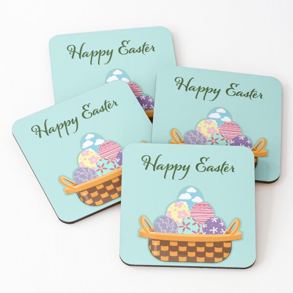 Item preview, Happy Easter, Super Cute Easter Eggs in a Basket designed and sold by Moyanana.