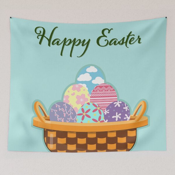 Item preview, Happy Easter, Super Cute Easter Eggs in a Basket designed and sold by Moyanana.