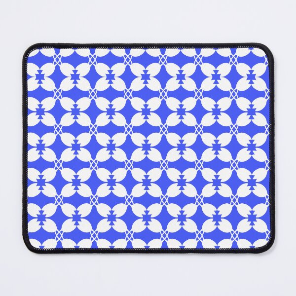 Item preview, blue and white geometric flower petal designed and sold by inkbearblue.