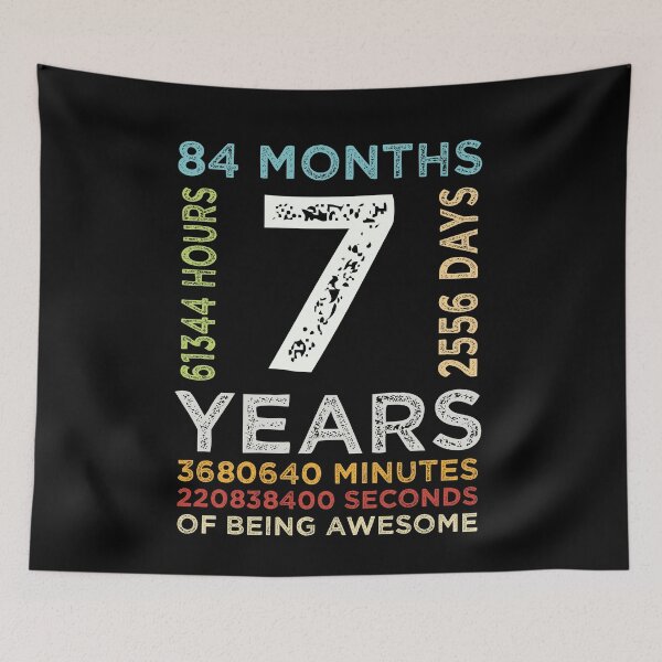 Item preview, Funny Kids 7th Birthday 7 Years Old Vintage Retro 84 Months Boys And Girls designed and sold by pedrored369.
