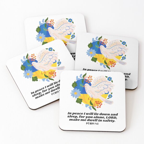 Item preview, Peace Dove, Ukrainian Heart - Bible Text Psalm 4:8 designed and sold by Mechanical-Artt.