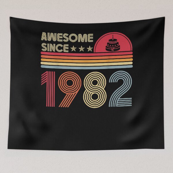 Item preview, Awesome Since 1982 40th Birthday Retro T-Shirt designed and sold by zemelshkas.