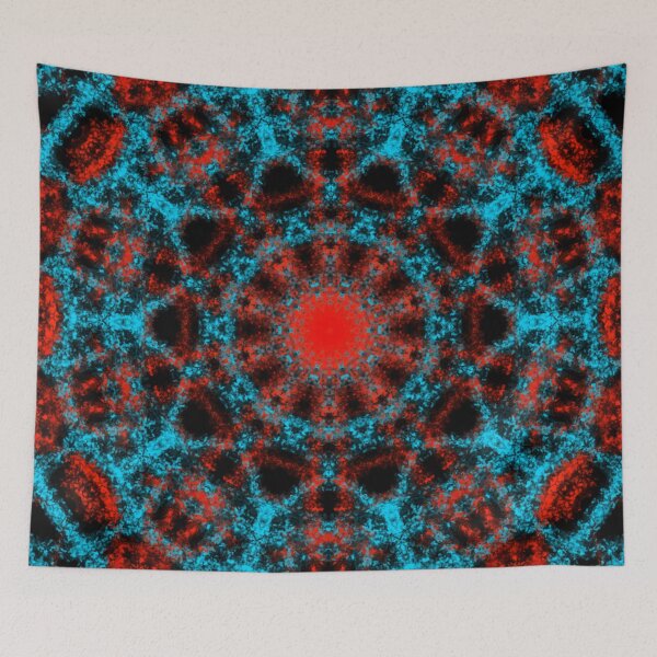 Item preview, Red and Light Blue Mandala Star designed and sold by Ariel Guevara.