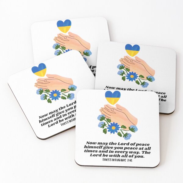 Item preview, Hands towards Ukrainian Heart - Bible Text Thessalonians 3:16 designed and sold by Mechanical-Artt.