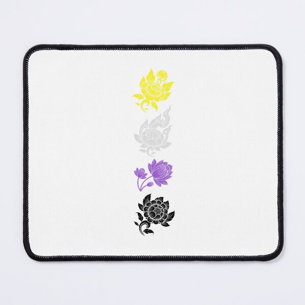 Item preview, Asian Flower Art Non Binary. Nonbinary Pride designed and sold by Subtle Pride Shop.